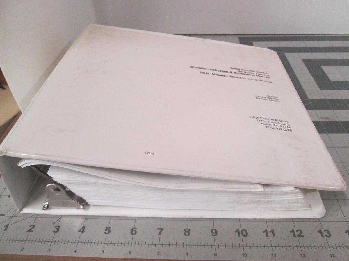 Used TEL Tokyo, Horizontal Furnace Operation, Instruction and Maintenance Manual, Use