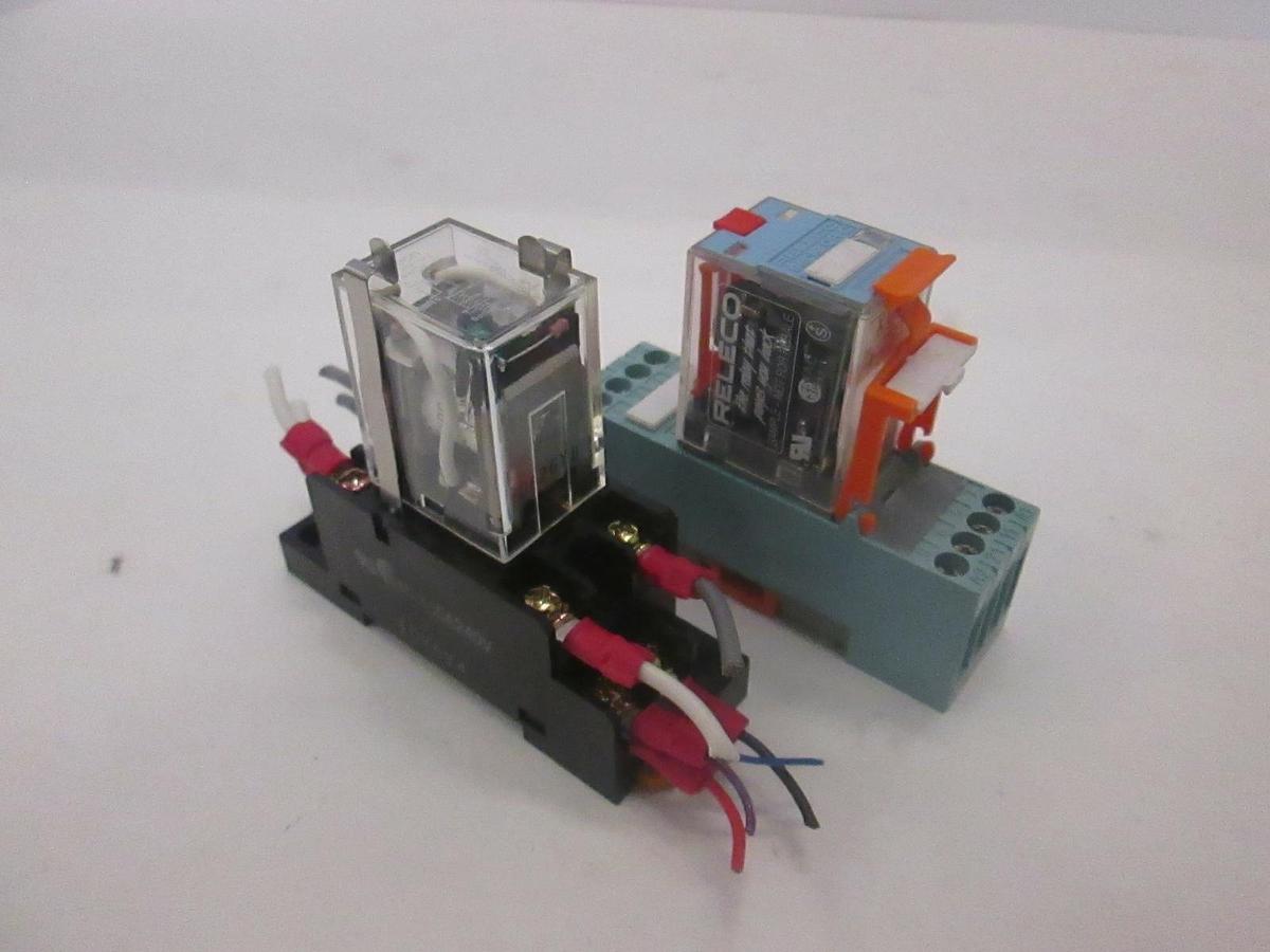 Used Releco, QR-C Relay w/ Socket and Unknown Relay, Used, Lot of 2