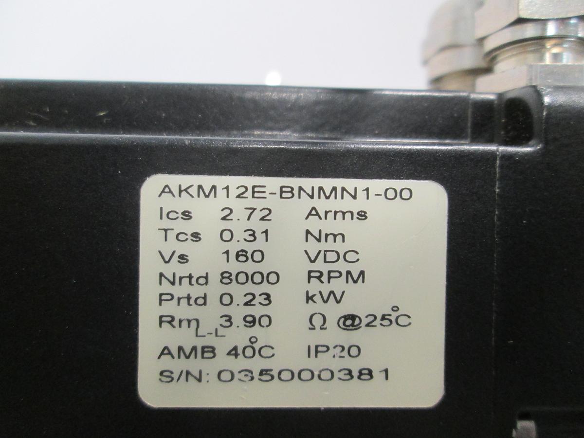 Used Kollmorgen AKM12E-BNMN1-00 3-Phase PM Servo Motor 160VDC 8000RPM 0.23kW Servomotor