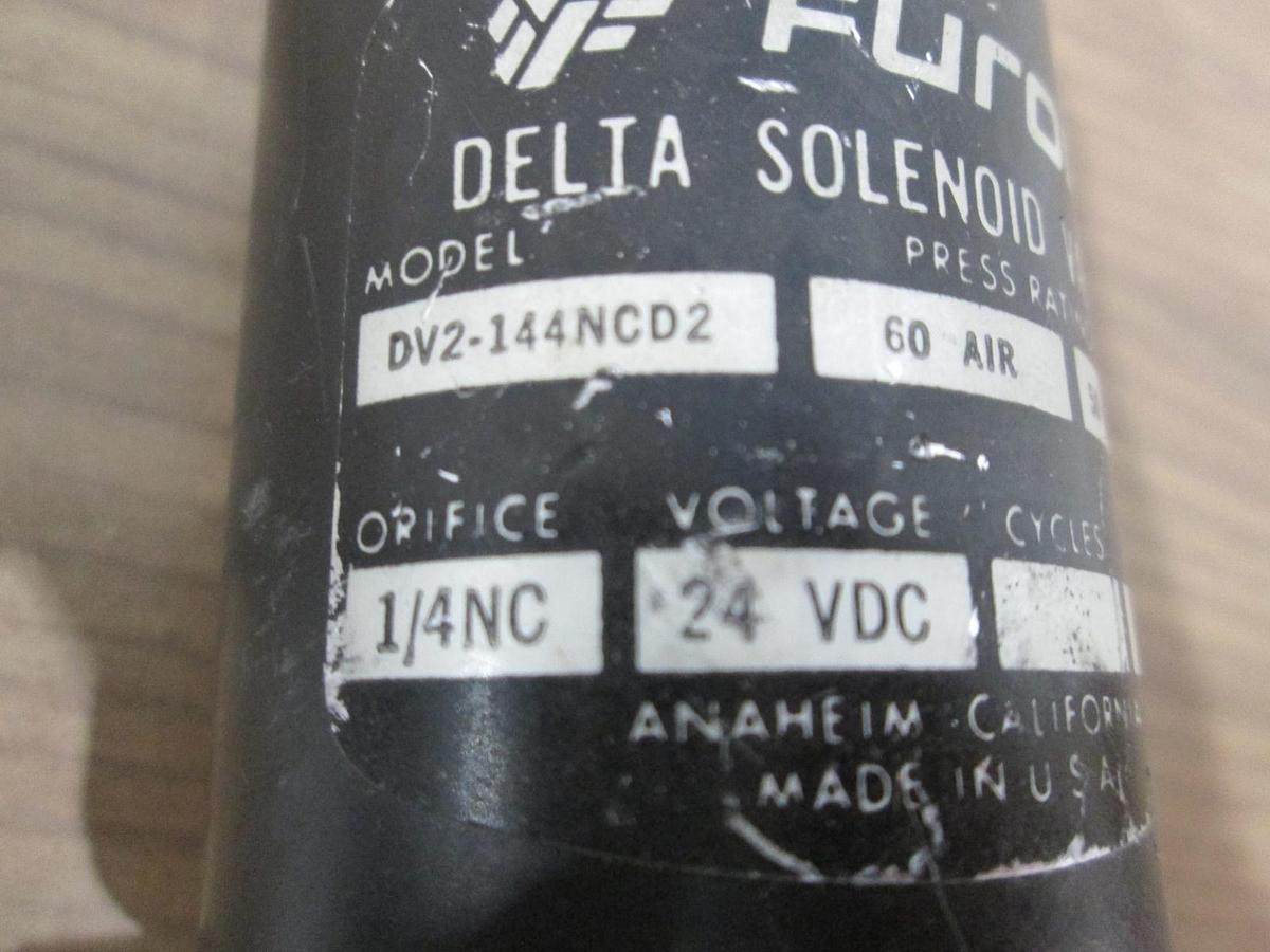 Used Furon, DV2-144NCD2, Delta Solenoid Valve, 1/4 Orifice, 24 VDC, .275A, Used