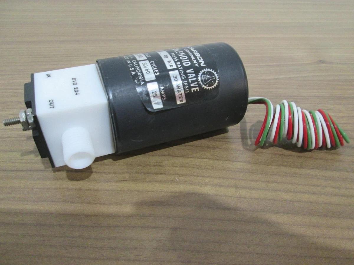 Used Fluorocarbon, DV2-224CNA1, Delta Solenoid Valve, 115VAC, .25A, 50/60 Cycle, Used