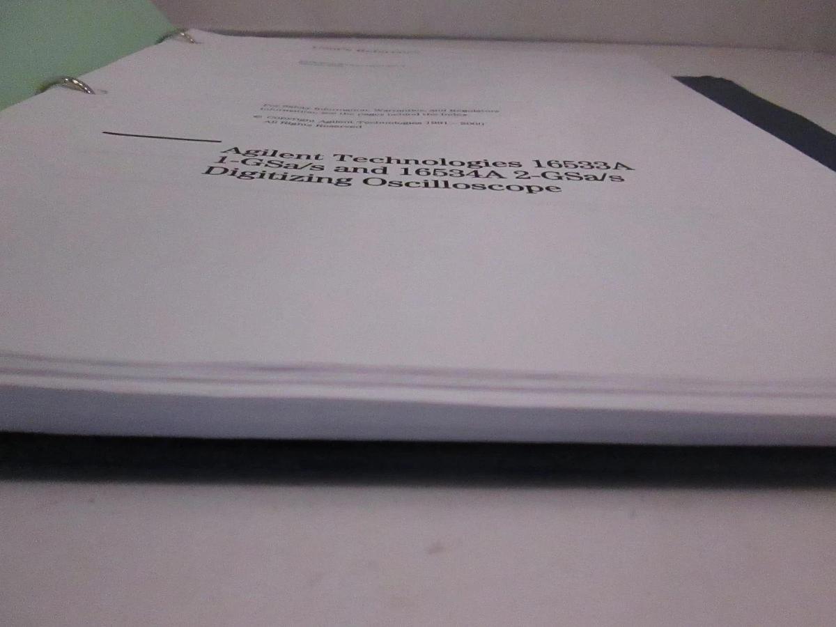 Used Agilent Tech 16533A, 1-GSa/s and 16534A 2-GSa/s Digitizing User's Reference, Use