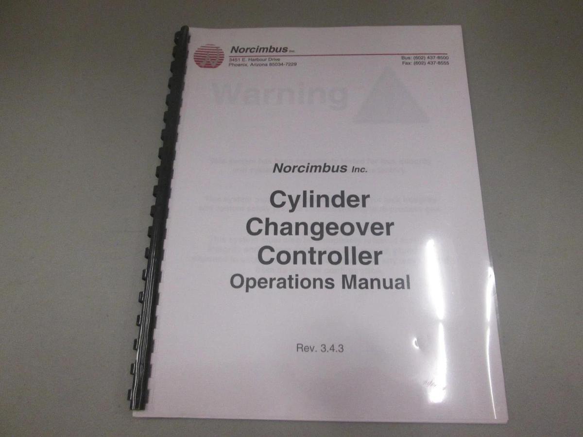 Used Norcimbus, Rev. 3.4.3, Cylinder Changeover Controller Operations Manual, Used