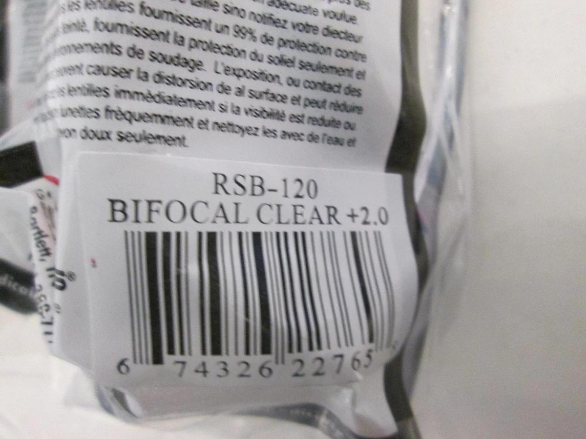Radians, Bifocal Clear +2.0 Lens Safety Glasses, RSB-120, New, Lot of 6