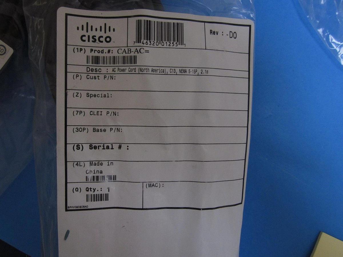 Cisco Power Cord 7900 Services, 72-0259, New, Lot of 11