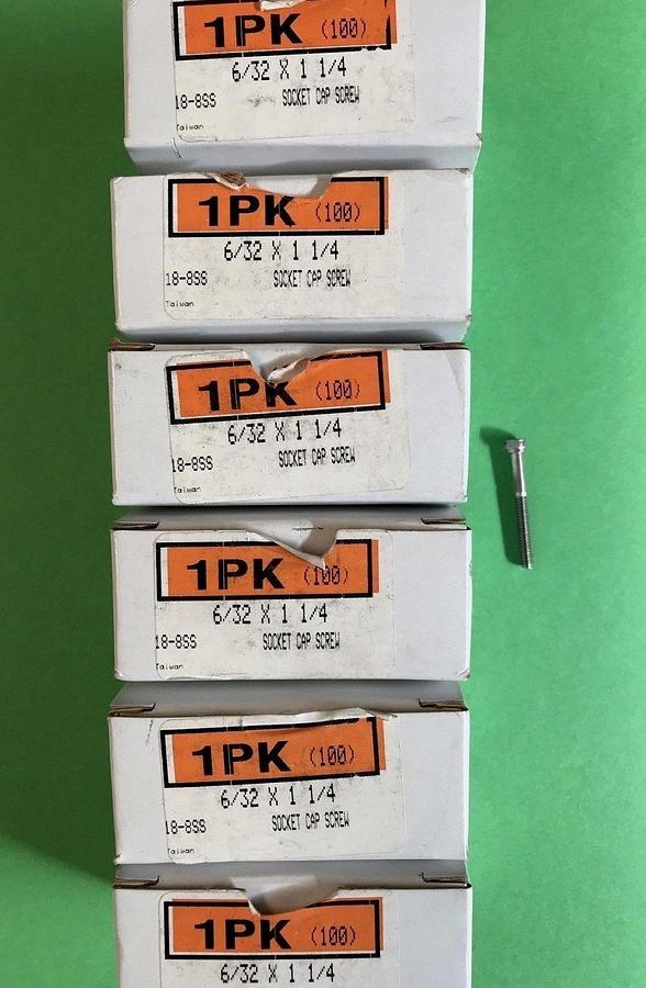 Used 6/32 x 1 1/4"  Socket Cap Screw, Lot of 600 Pieces