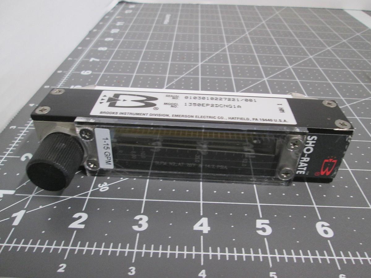 Used Brooks Instruments 1350EP2DCNG1A Sho-Rate Flowmeter 1-15 GPH