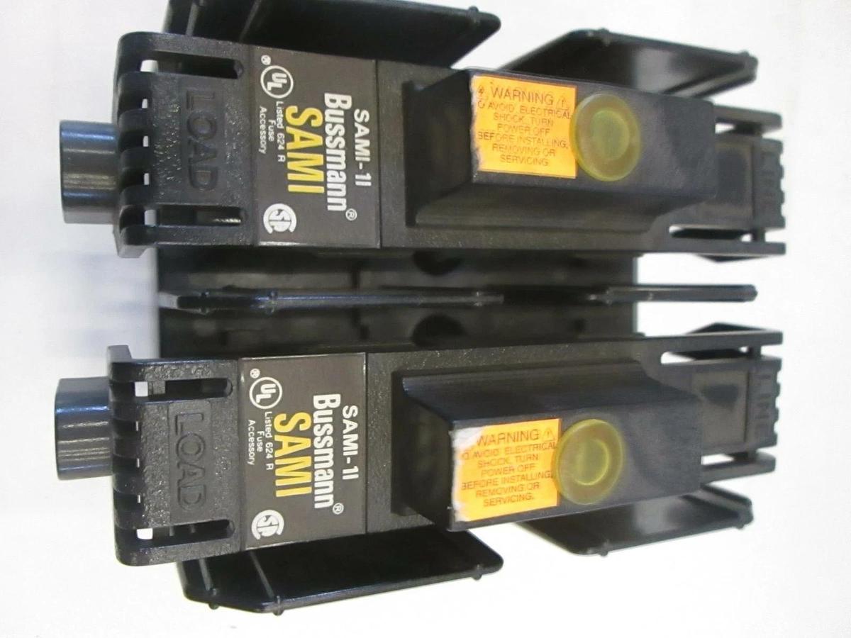 Used Bussman J60030-2S Fuse Holder w/ 2 AJT15 Fuses, Used