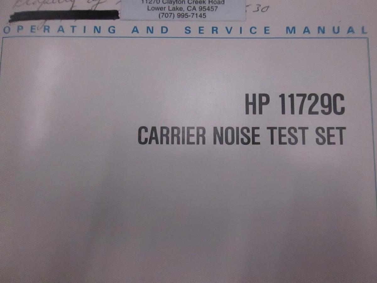Used HP Model 11729C Carrier Noise Test Set Operating and Service Manual, Used
