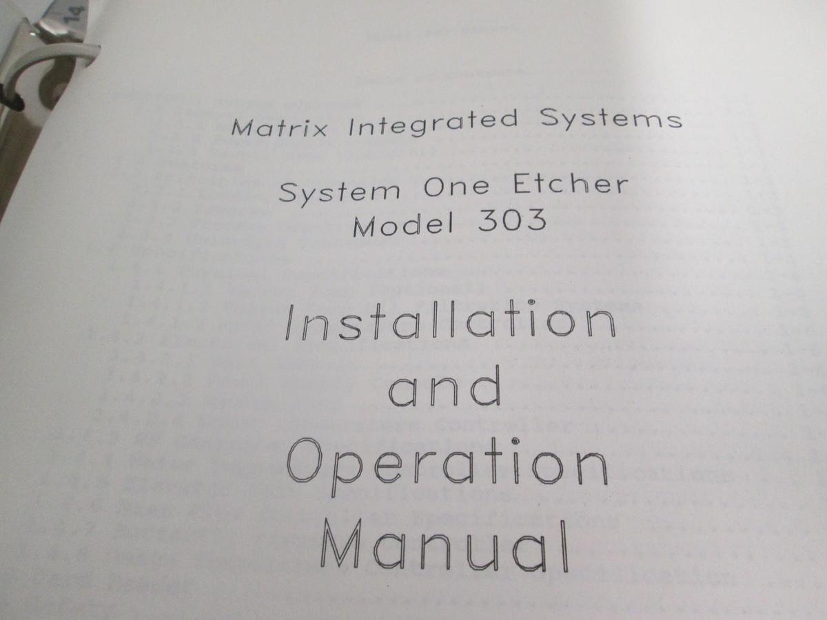 Used Matrix, Installation and Operation Manual For Model 303, Used