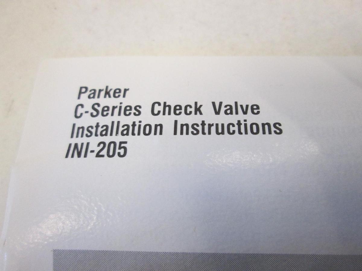 Parker, INI-205, C-Series Check Valve, 4V-C4L-1/3-SS, New