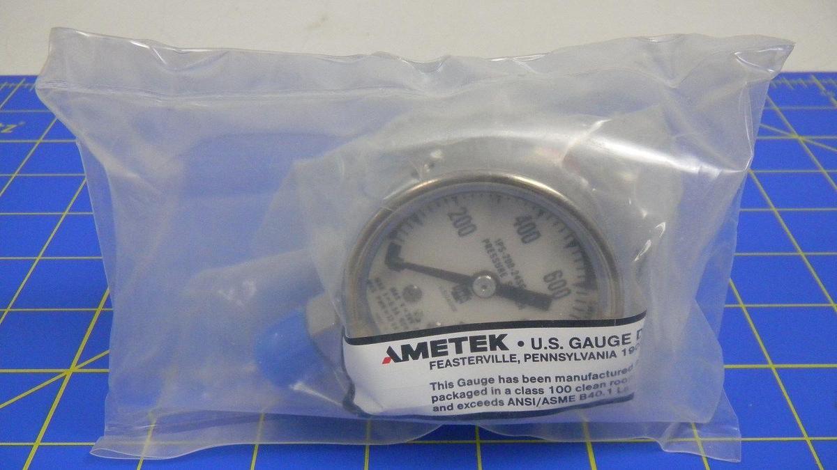 Used AMETEK IPS-200-24SG FT1 Gauge 0-1000PSI, 1/4" VCR, .5A, 28V, Size-2'', NIB