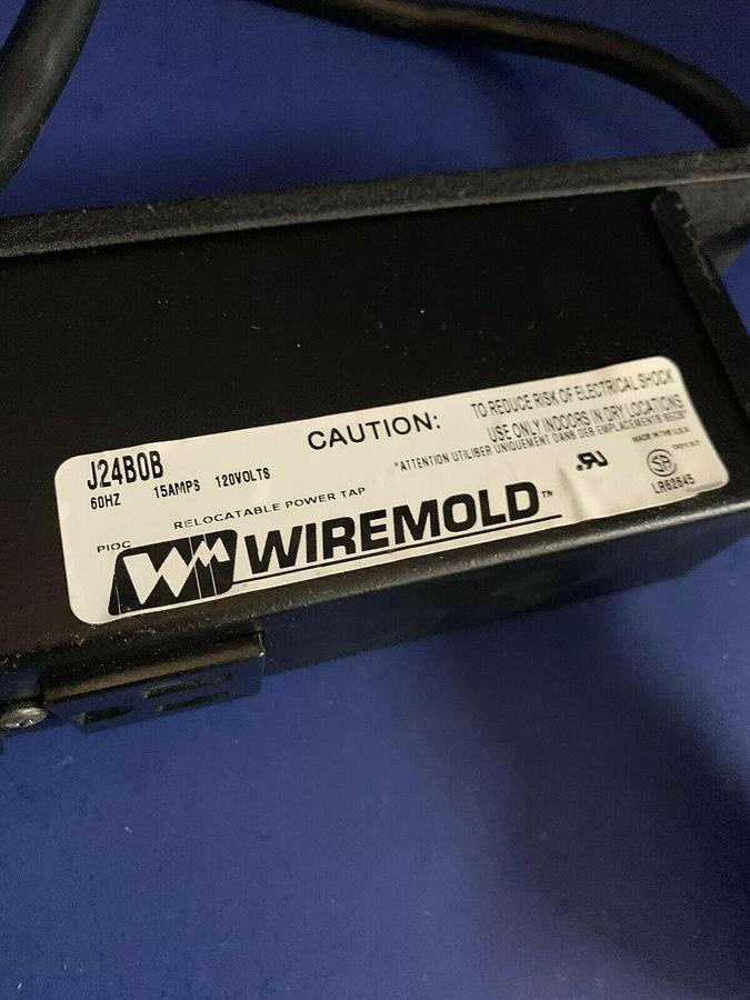 Used Wiremold J24B0B  Rack Mount Power Strip w/ 6 Outlets & AMP Circular Connector