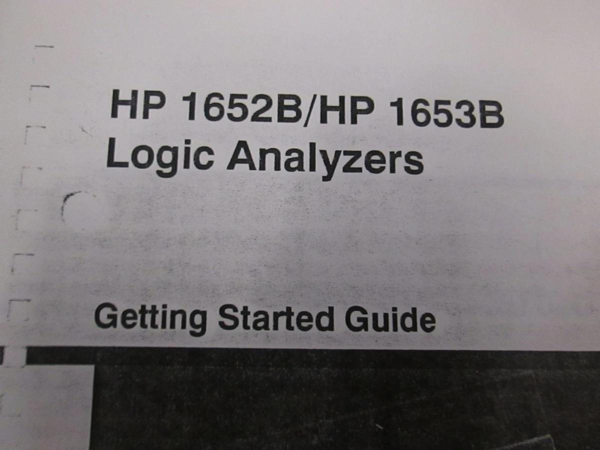 Used HP 1652B/HP 1653B Logic Analyzers, Getting Started Guide, Used