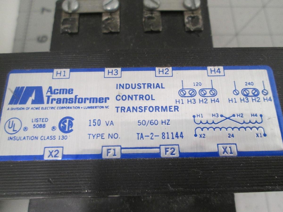 Acme Transformer, Industrial Control Transformer, TA-2-81144, 150VA, 50/60Hz New
