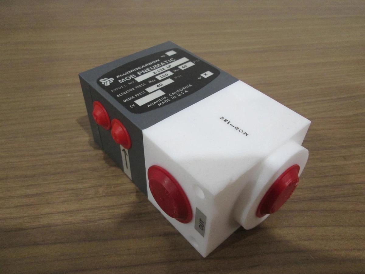 Used Fluorocarbon, 2-122 LP, MOB Pneumatic Valve, 40 PSI, Used