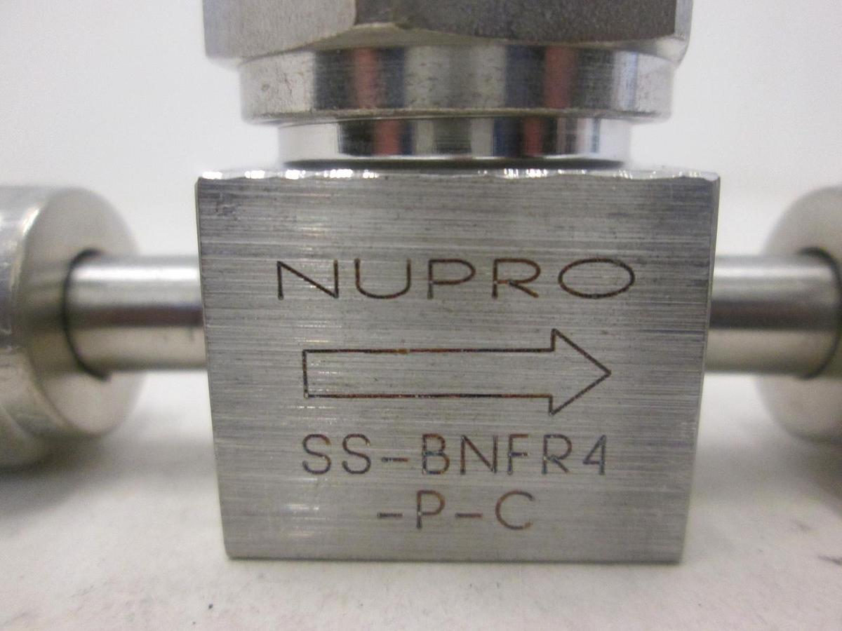 Used Nupro, High Purity Bellows Valve, SS-BNFR4-P-C, 1/4" FVCR, Used