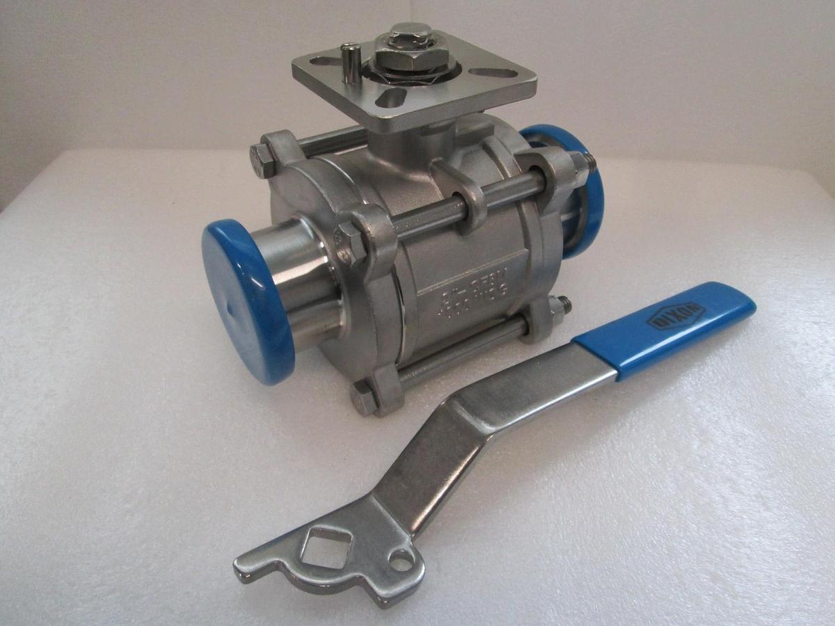 Dixon, 2"-CF8M, 100 WOG, Gate Valve, sanitary fitting, New
