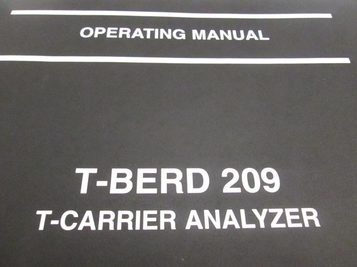 Used Telecommunications T-Berd 209 T-Carrier Analyzer Operating Manual, Used
