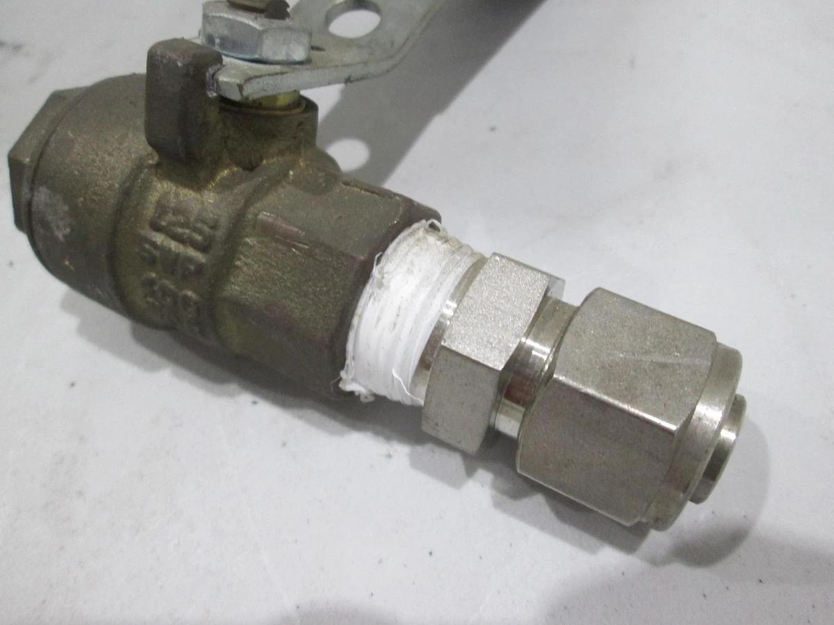 Used Nibco, 400 WOG, 125 SWP, 1/2" Bronze Ball Valve, Used