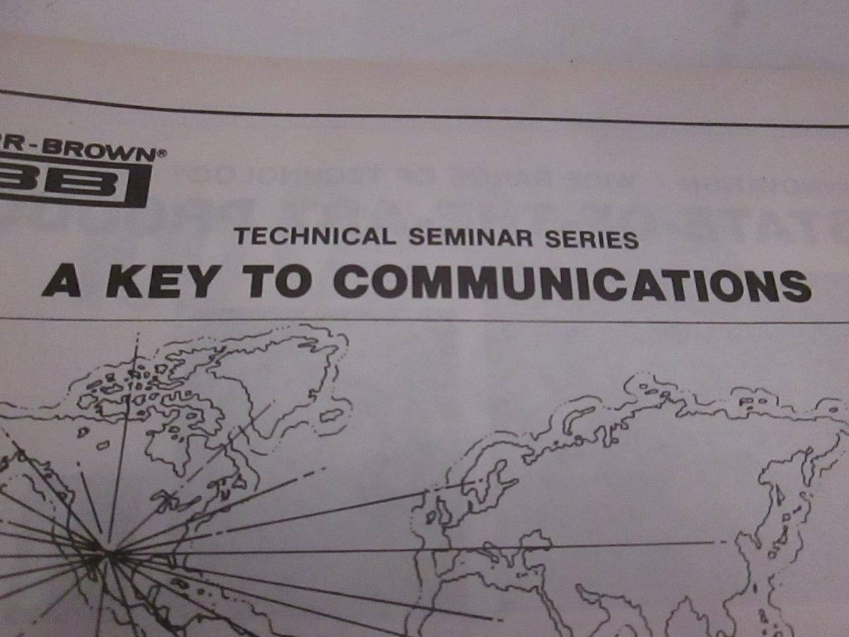 Used Burr Brown Technical Seminar Series A Key To Communications, Used