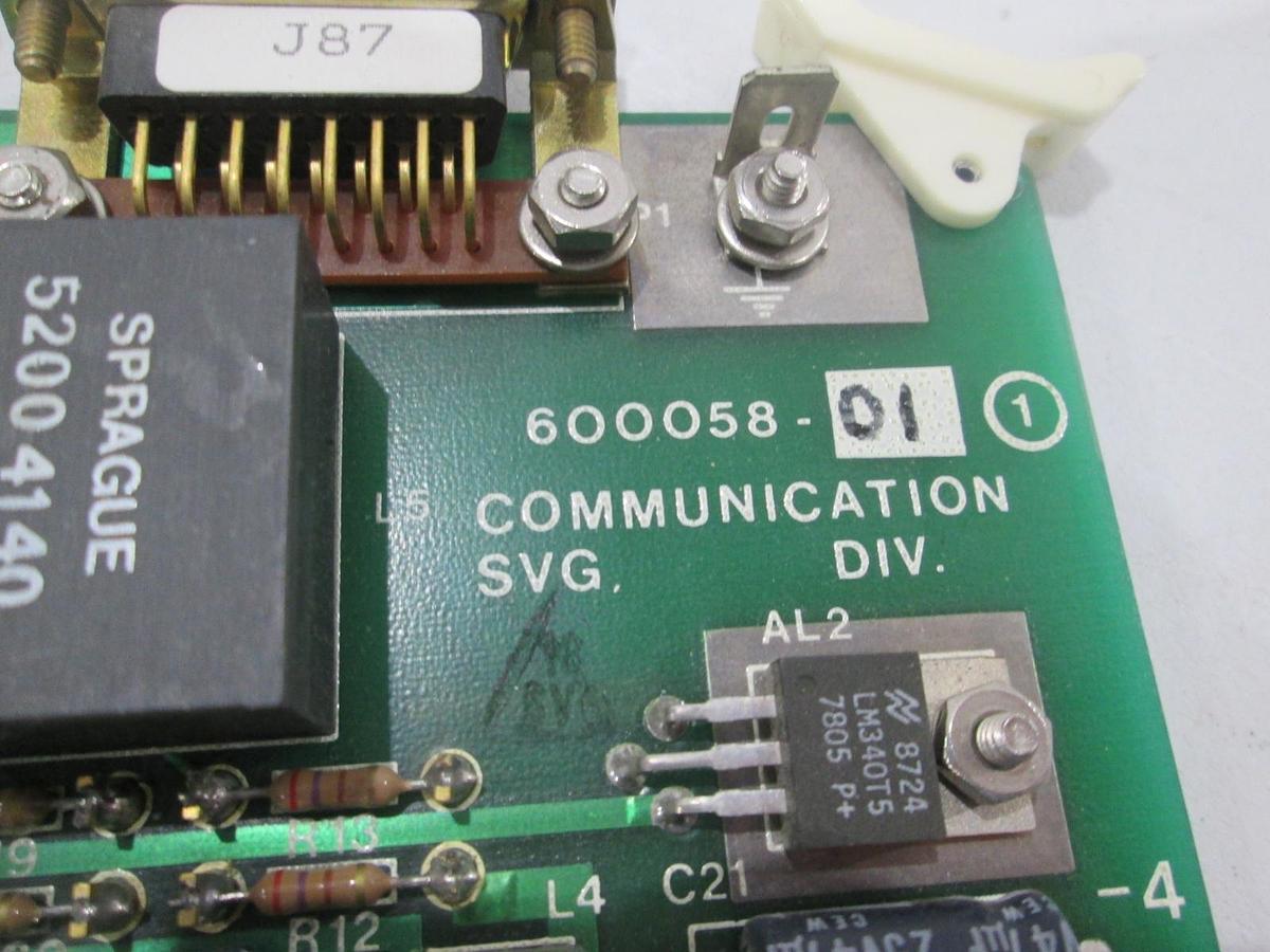 Used SVG , 600058-01, Communication Board PCB Assy, Used