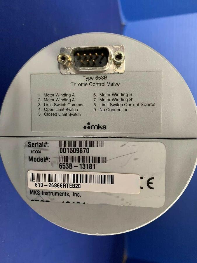 Used MKS Instruments 653B-13181 Throttle Valve, Used