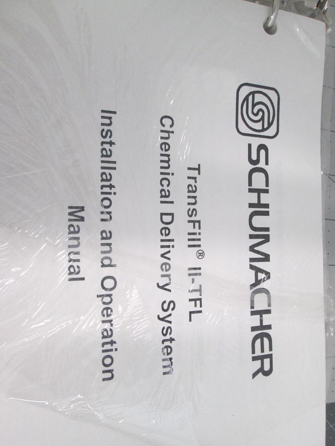 Schumacher, TransFill II-TFL, Chemical System Installation and Operation Manual