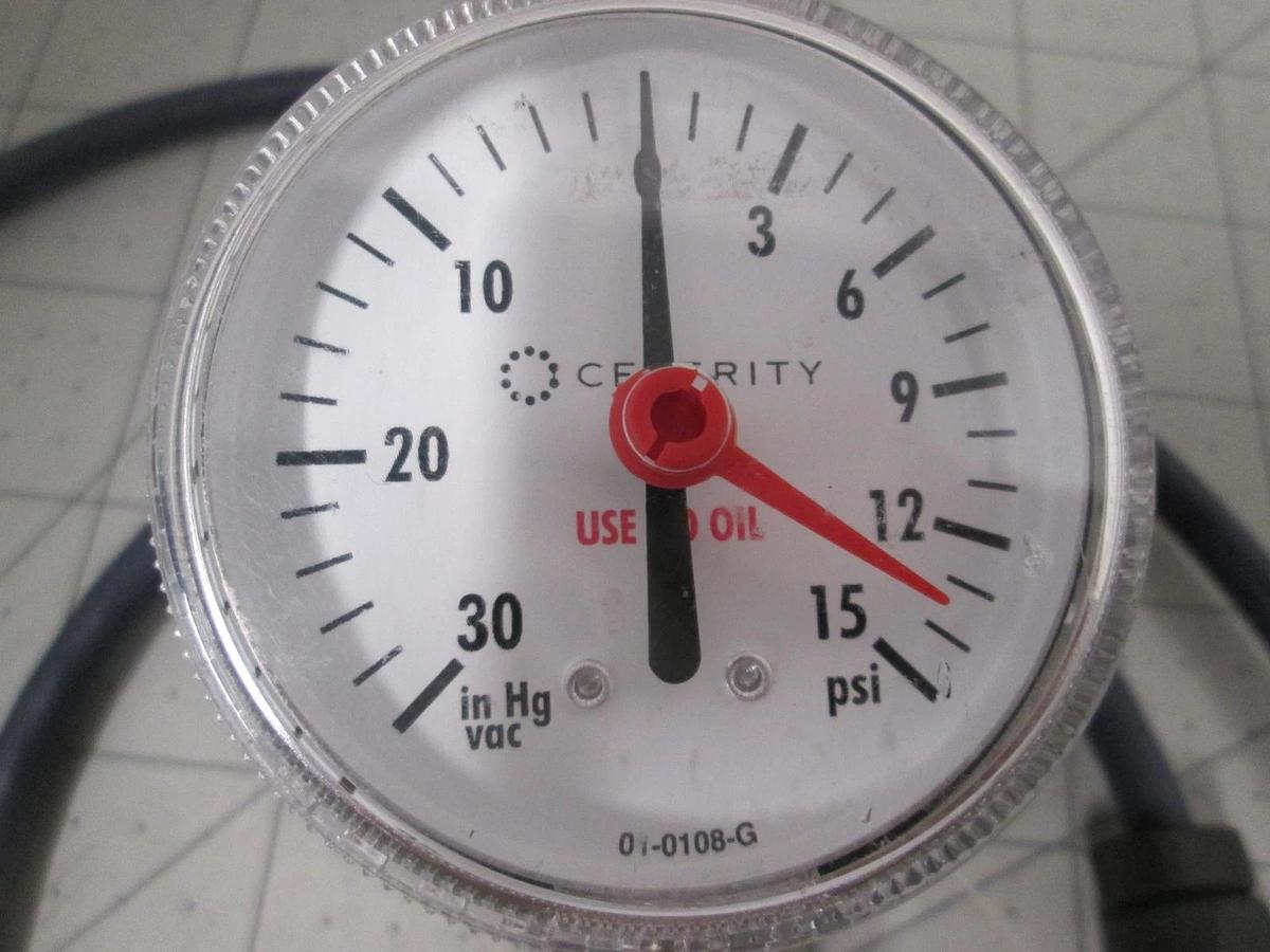 Used Celerity, 01-0108-G, 30-0-15 PSI, Bottom Mount w/ Cable, Used