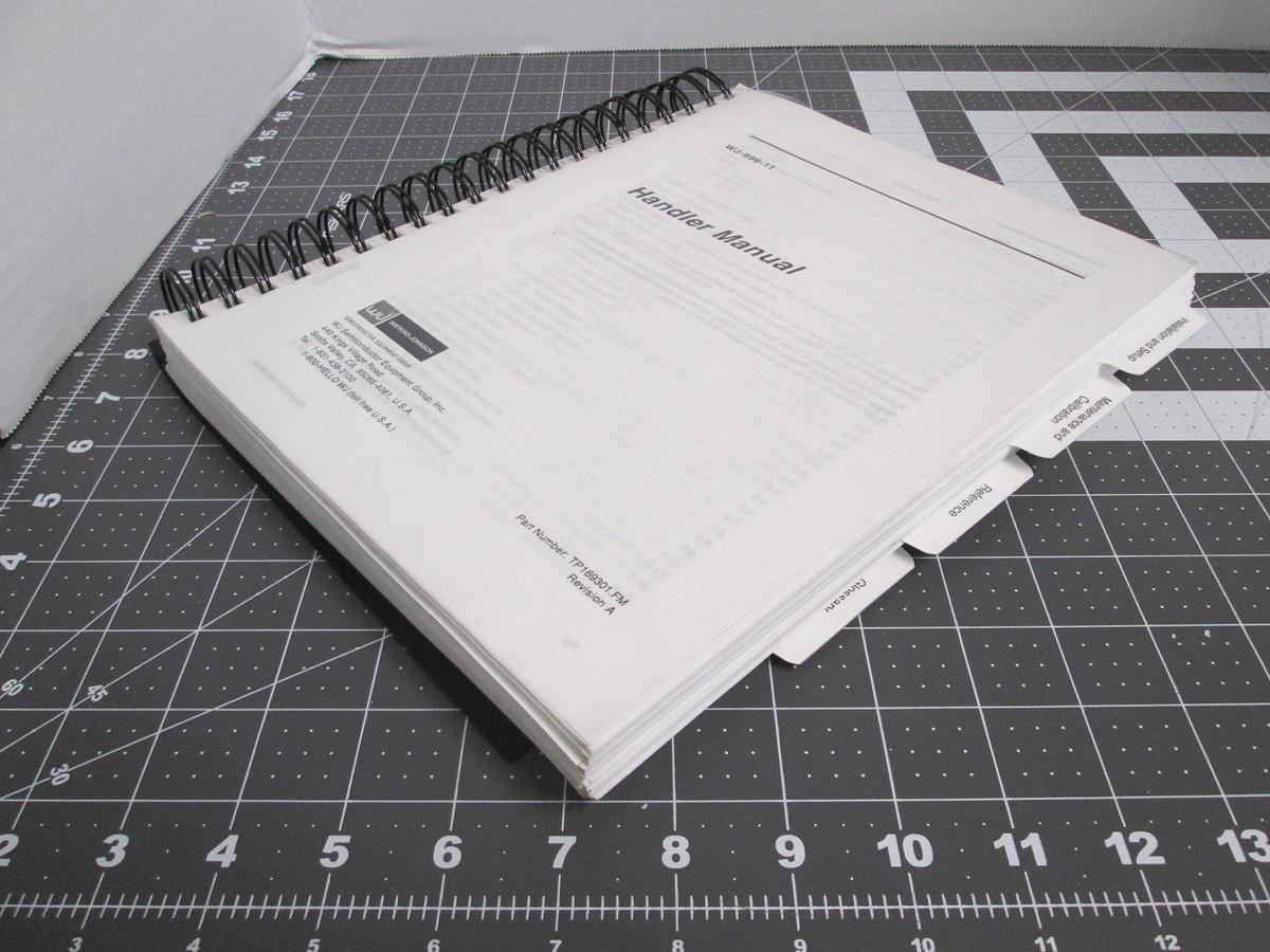 Used Watkins-Johnson, WJ Semiconductor Equipment Handler Manual TP16931.FM, WJ-996