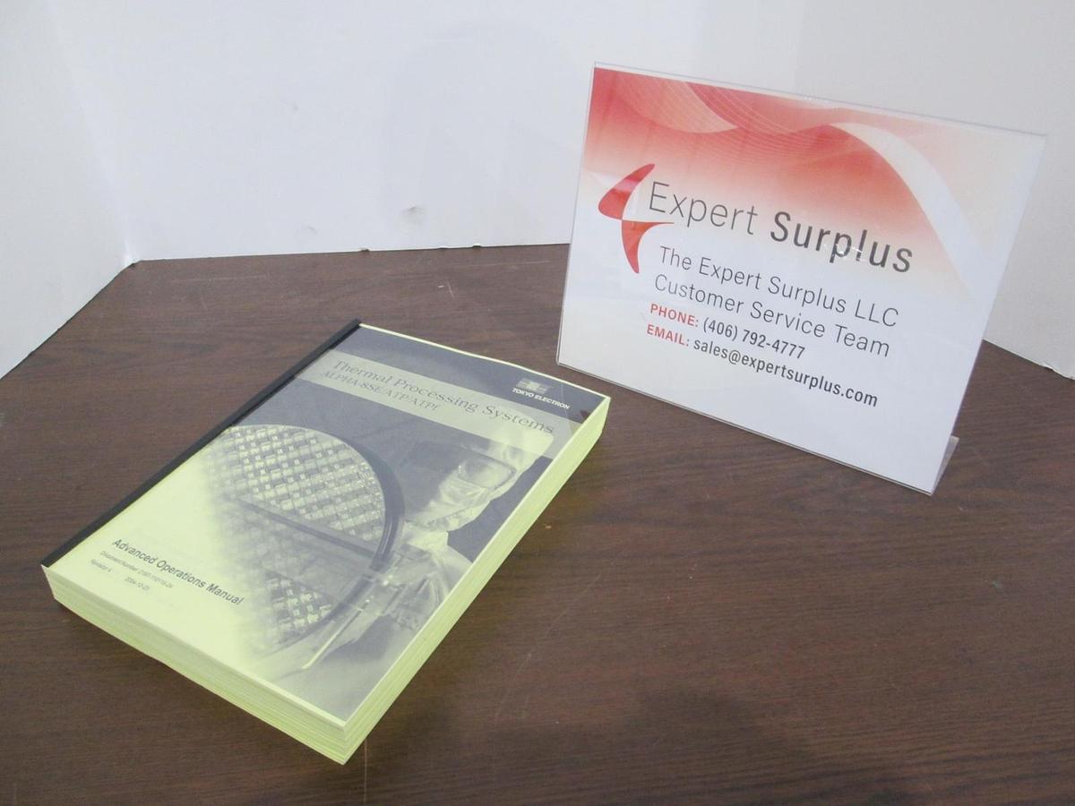 Used TEL Tokyo Electron, ALPHA-8SE/ATP/ATPf, Advanced Operations Manual, New