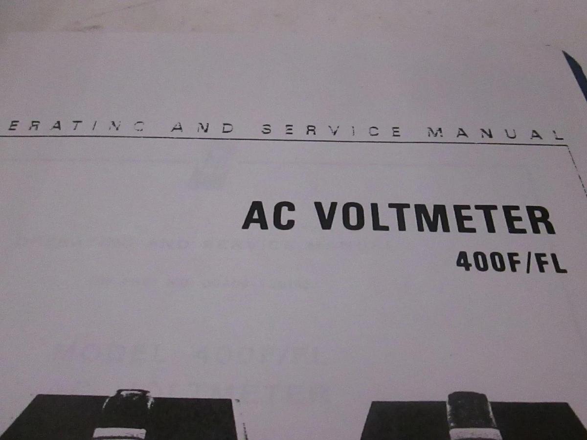 Used HP AC Voltmeter 400F/FL Operating and Service Manual, Used