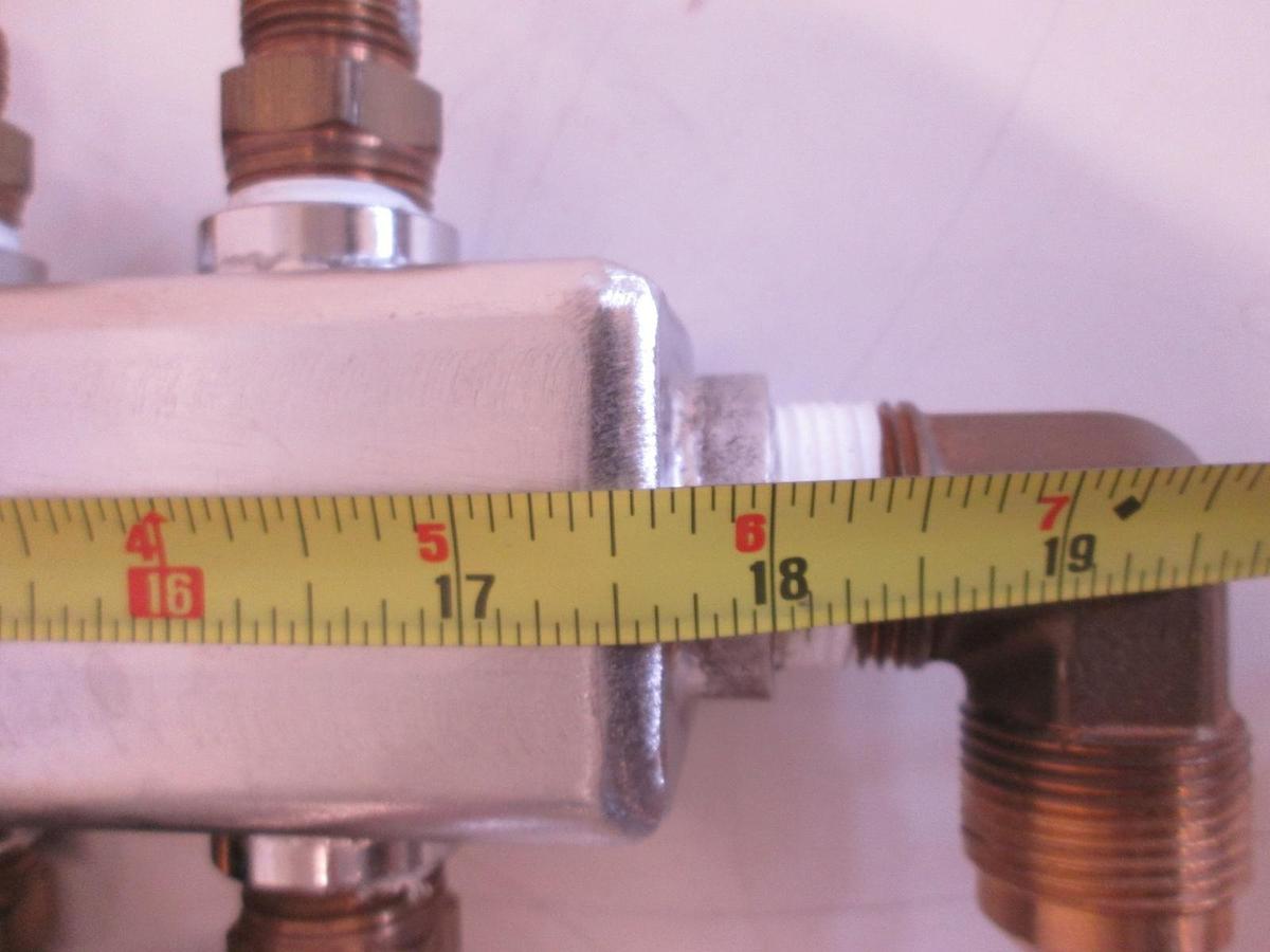 Used Stainless Steel, 18", 8 Port Water Manifold, Used