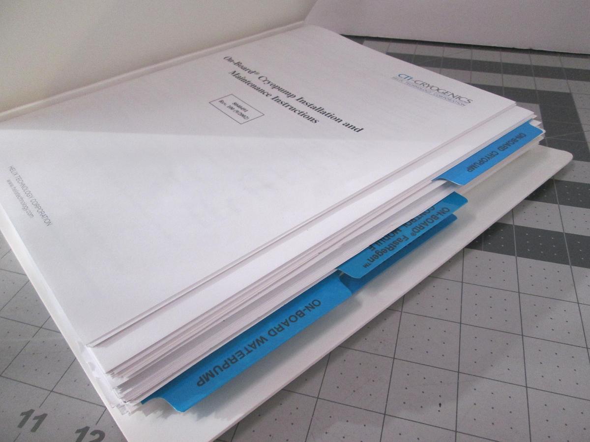 Used Cryogenics, On-Board Cryopump Installation and Maintenance Instructions, 8040491,Used