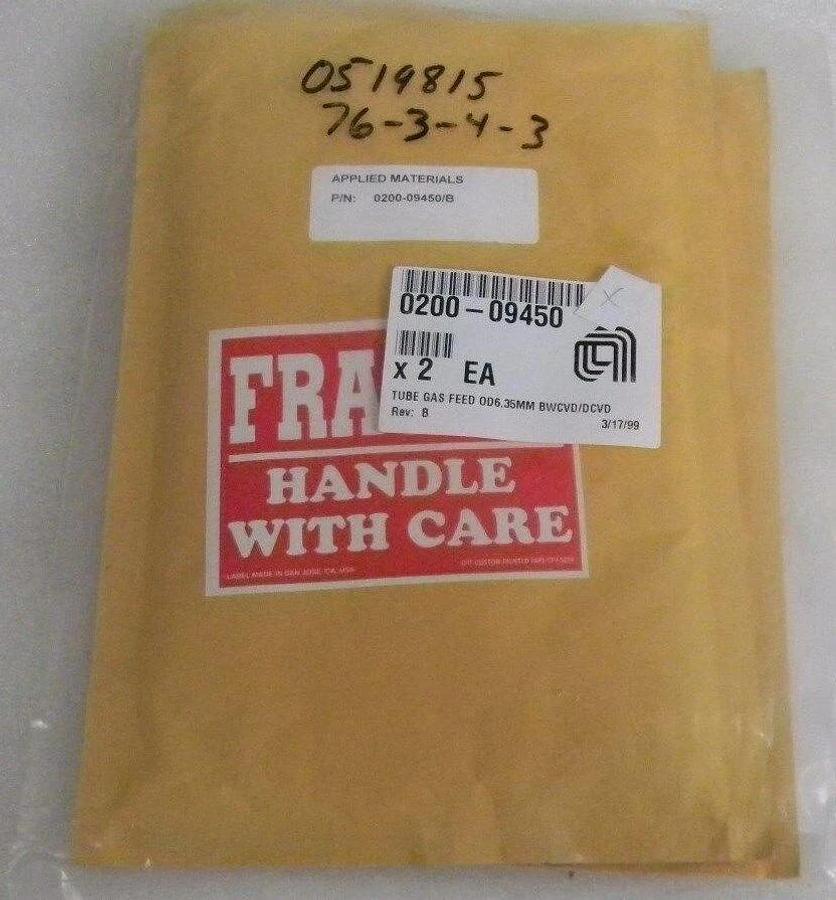 AMAT Tube Gas Feed, 0200-09450/B, OD6.35MM BWCVD/DCVD, Rev: B, New