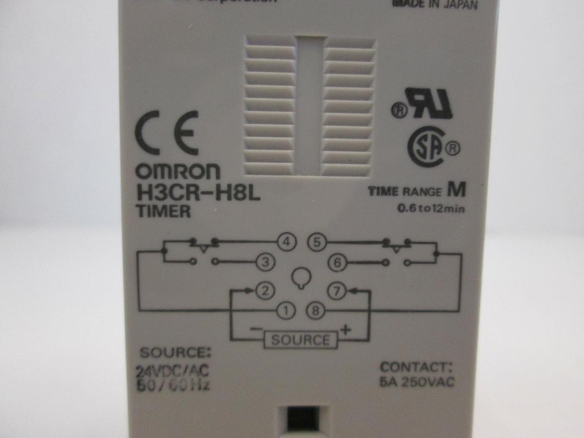 Used OMRON H3CR-H8RL Time Delay Relay, 0 .6 to 12 w/Base, Used