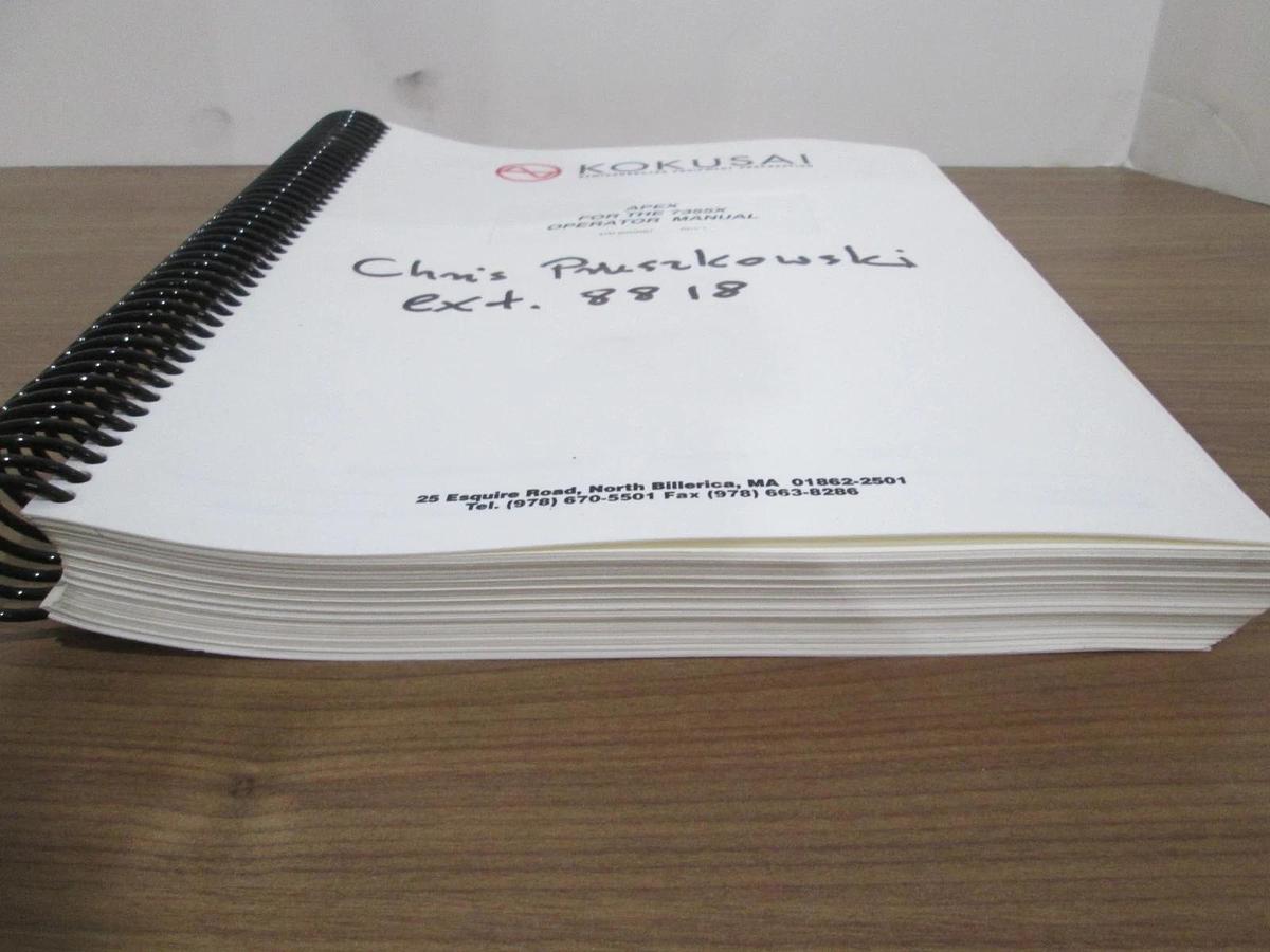 Used Kokusai, 9020097, APEX 7355X Operator Manual, Used