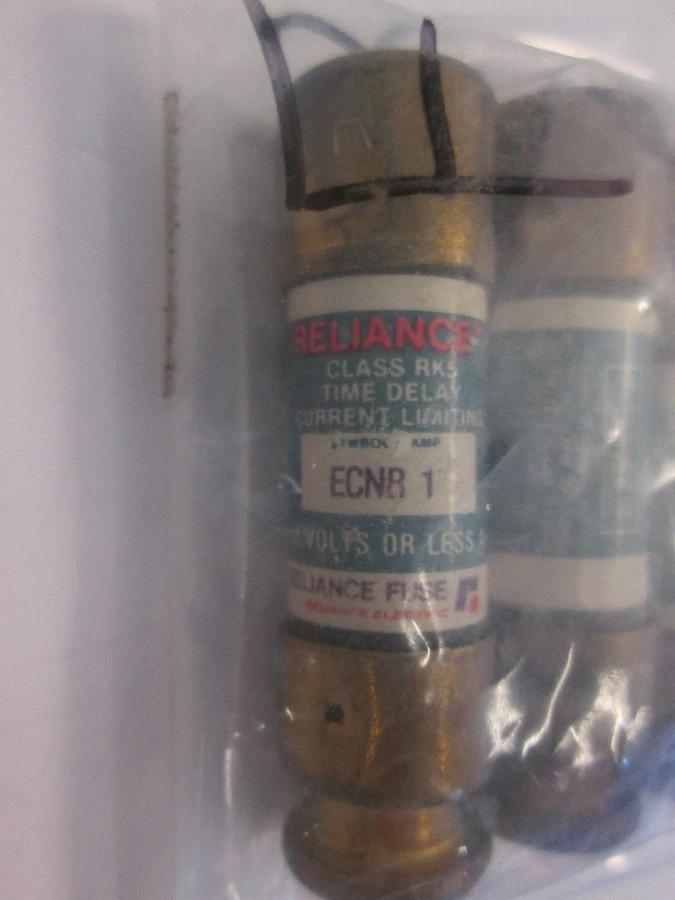 Used Reliance Time Delay Fuses ECNR, 1A, Lot of 6