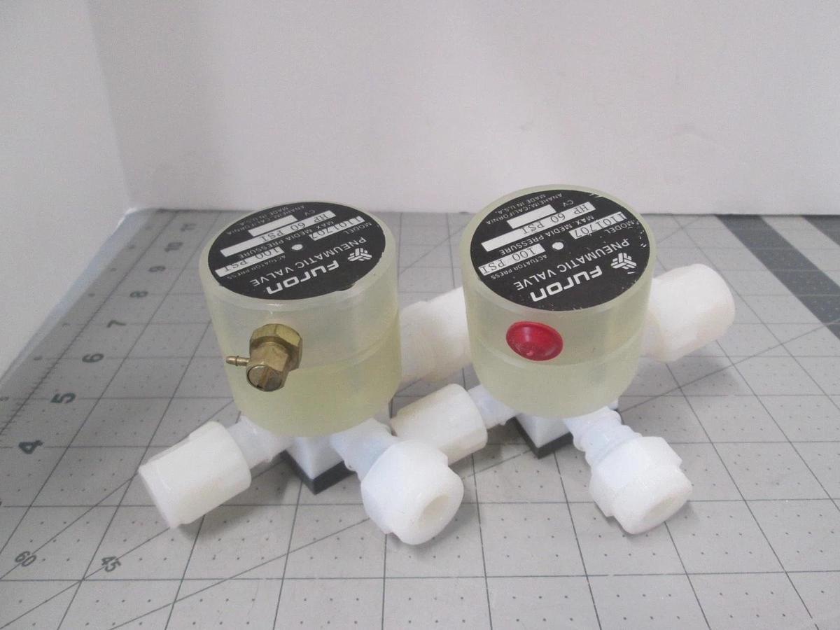 Used Furon, HP-60PSI, 1101707, 100 PSI, 3-Way Valve, Used, Lot of 2