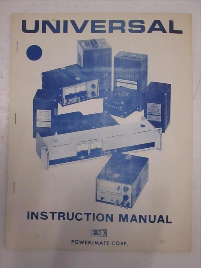Used Universal Instruction Manual for Power/ Mate Corp., Used