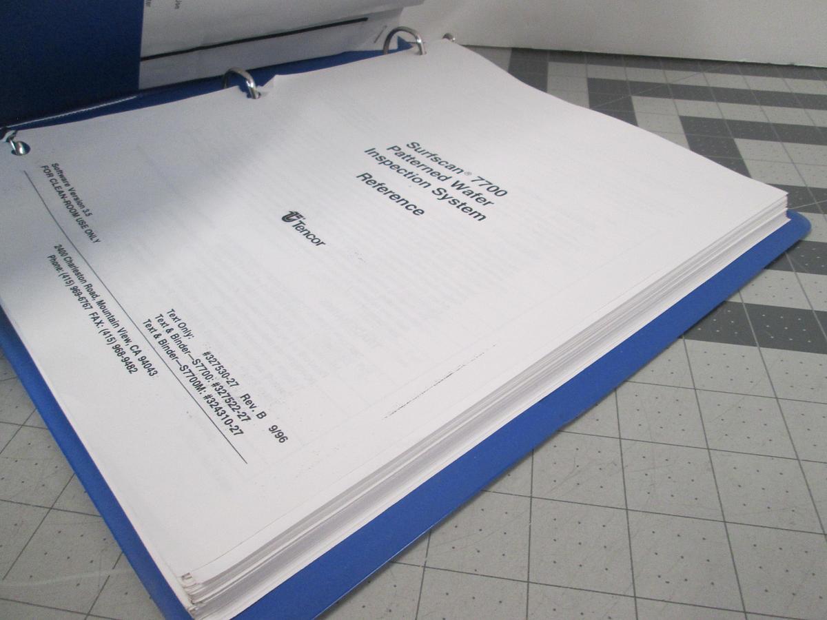 Used Tencore, Surfscan 7700, Patterned Wafer Inspection System Reference Manual, Used