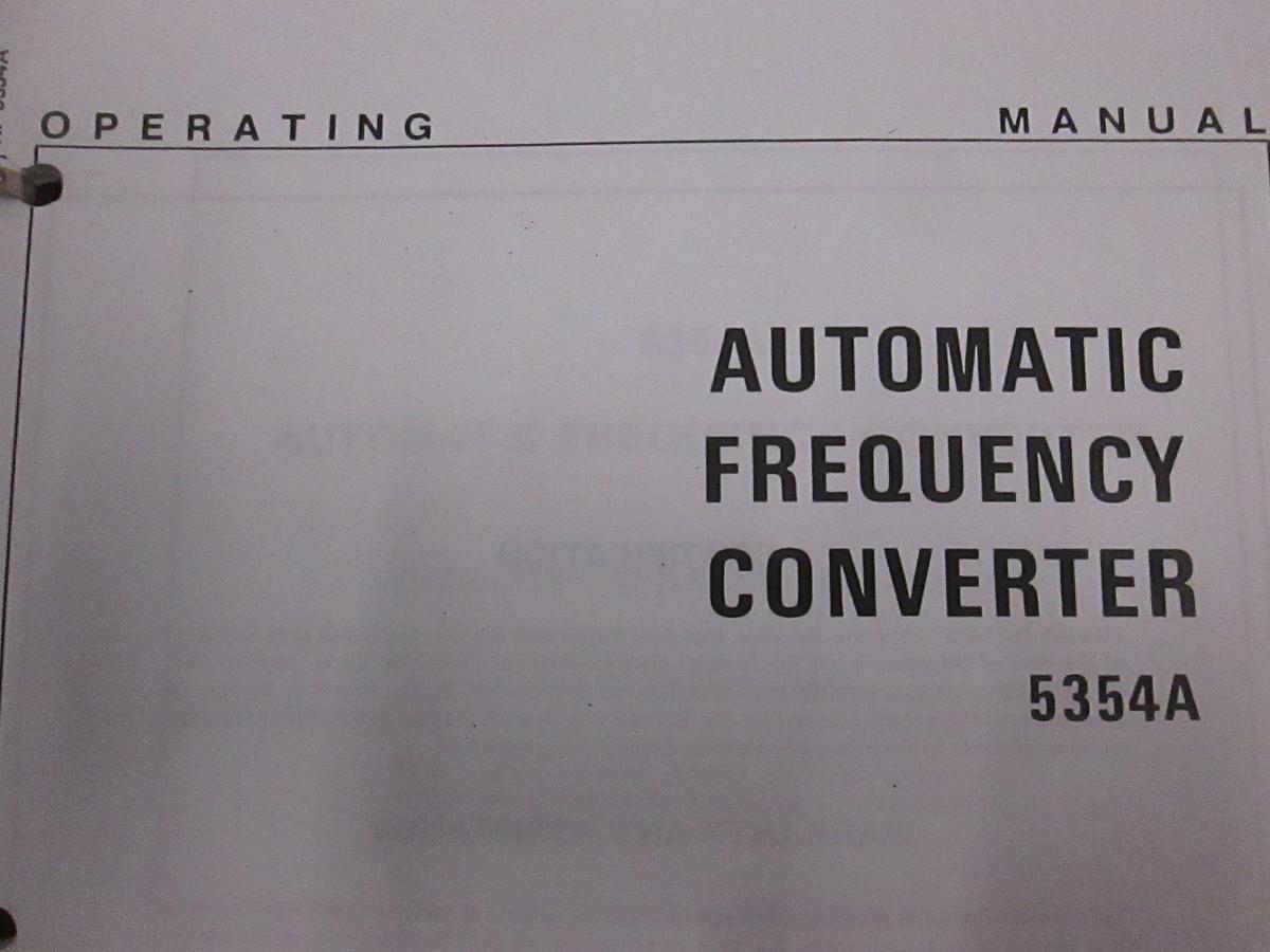 Used HP Model 5354A Automatic Frequency Converter Operating Manual, Used