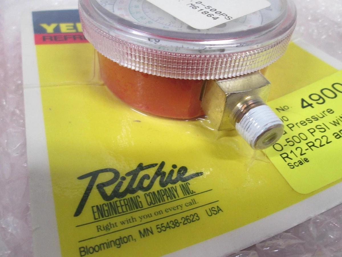 Yellow Jacket, Gauge, Refrigeration, 0-500 PSI, New