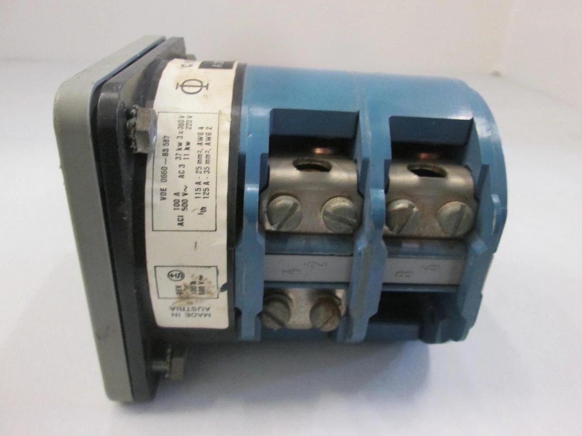 Used Kraus & Naimer, C105, Selector Switch 2 Position NO KNOB, 500V, 100A, Used