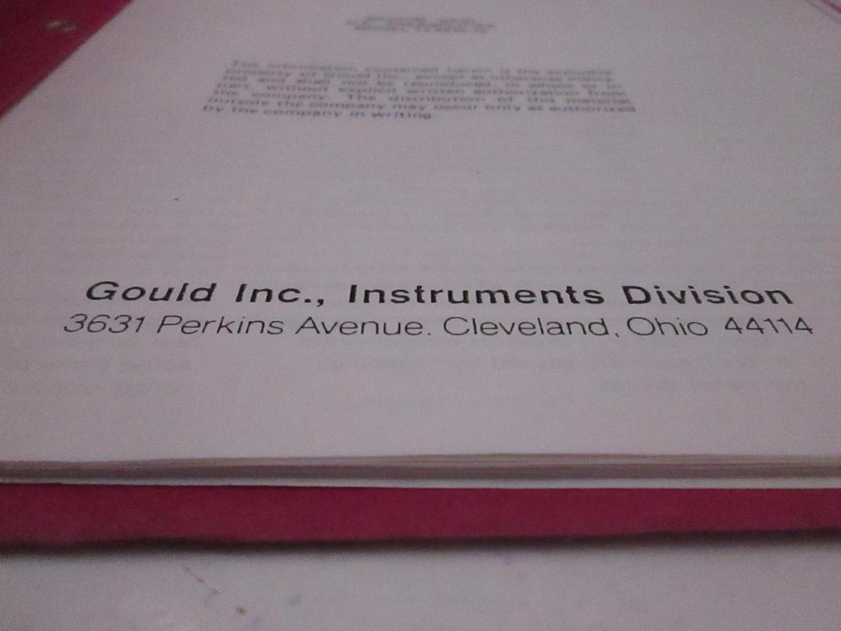 Used Gould Medium Gain D.C. Preamplifier Model 13-4615-10 Manual, Used