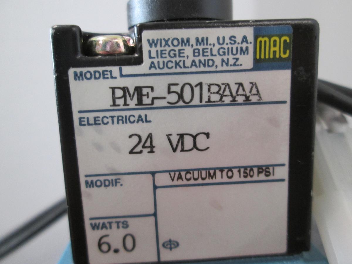 Used MAC,711C-12-PI-501BA, Solenoid Valve 24VDC 6W Vacuum-150PSI 4-Way