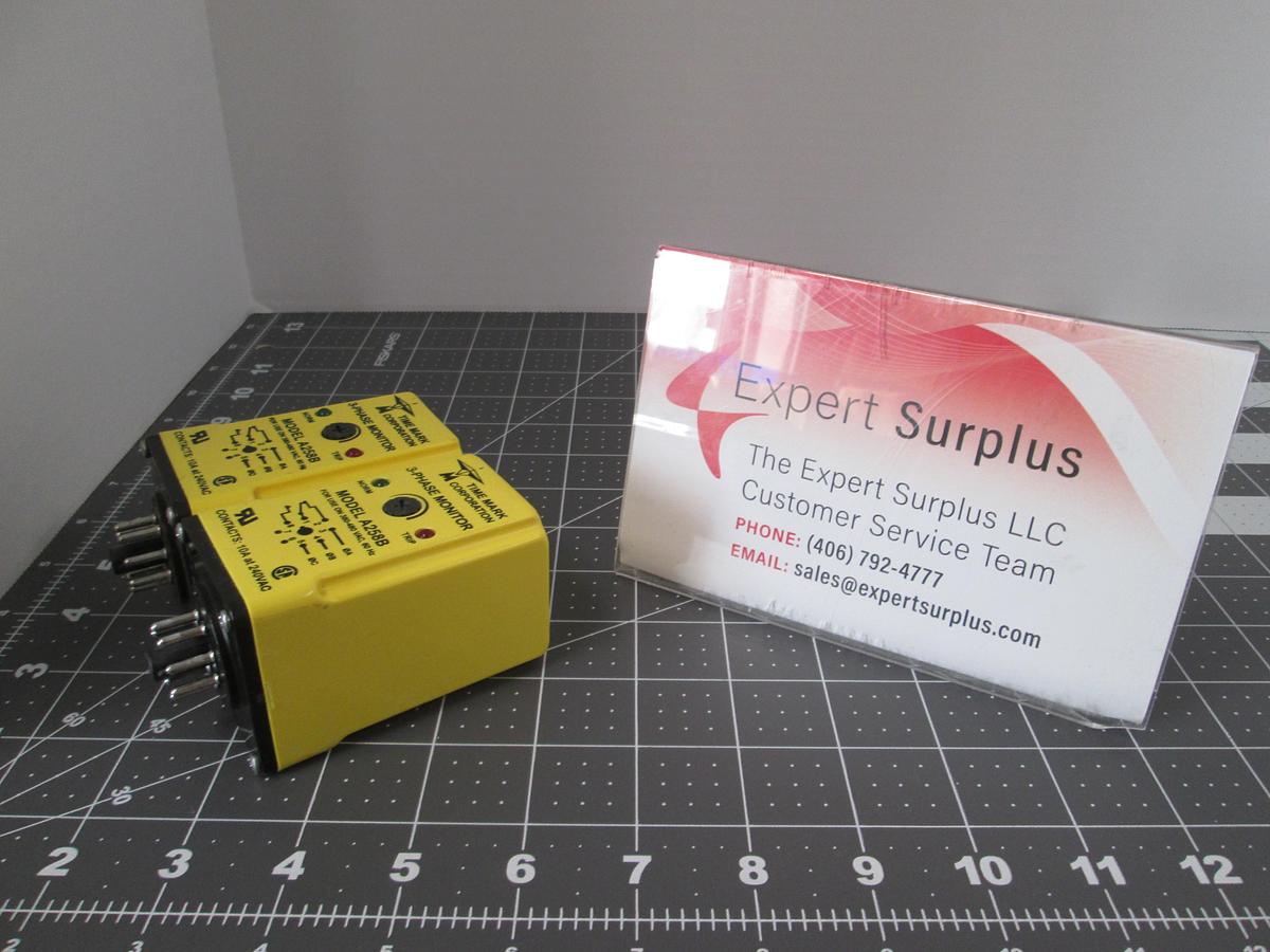 Used Time Mark, A258B, 3-Phase Monitor Relay, 380-480VAC 60Hz 10A, Lot of 2
