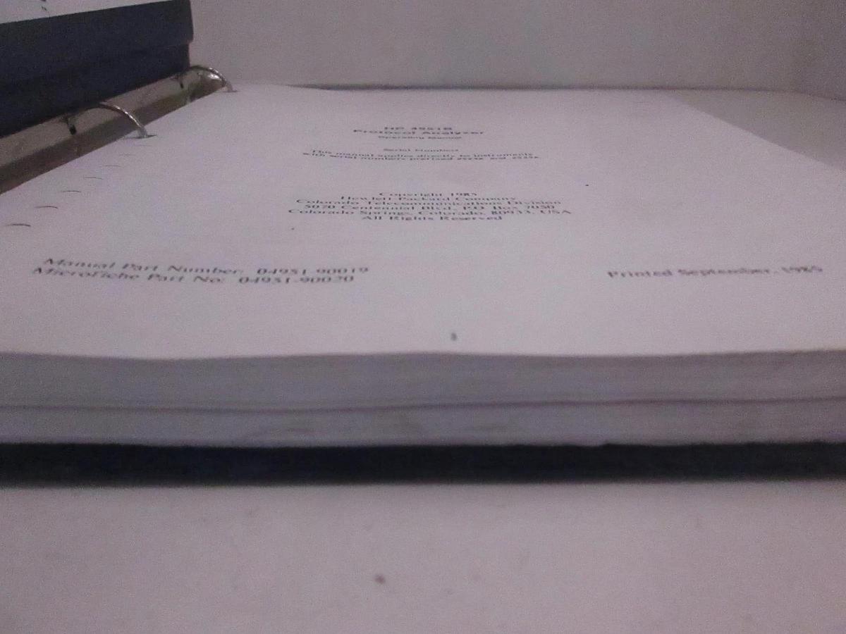 Used HP 4951B Protocol Analyzer Operating Manual, Used