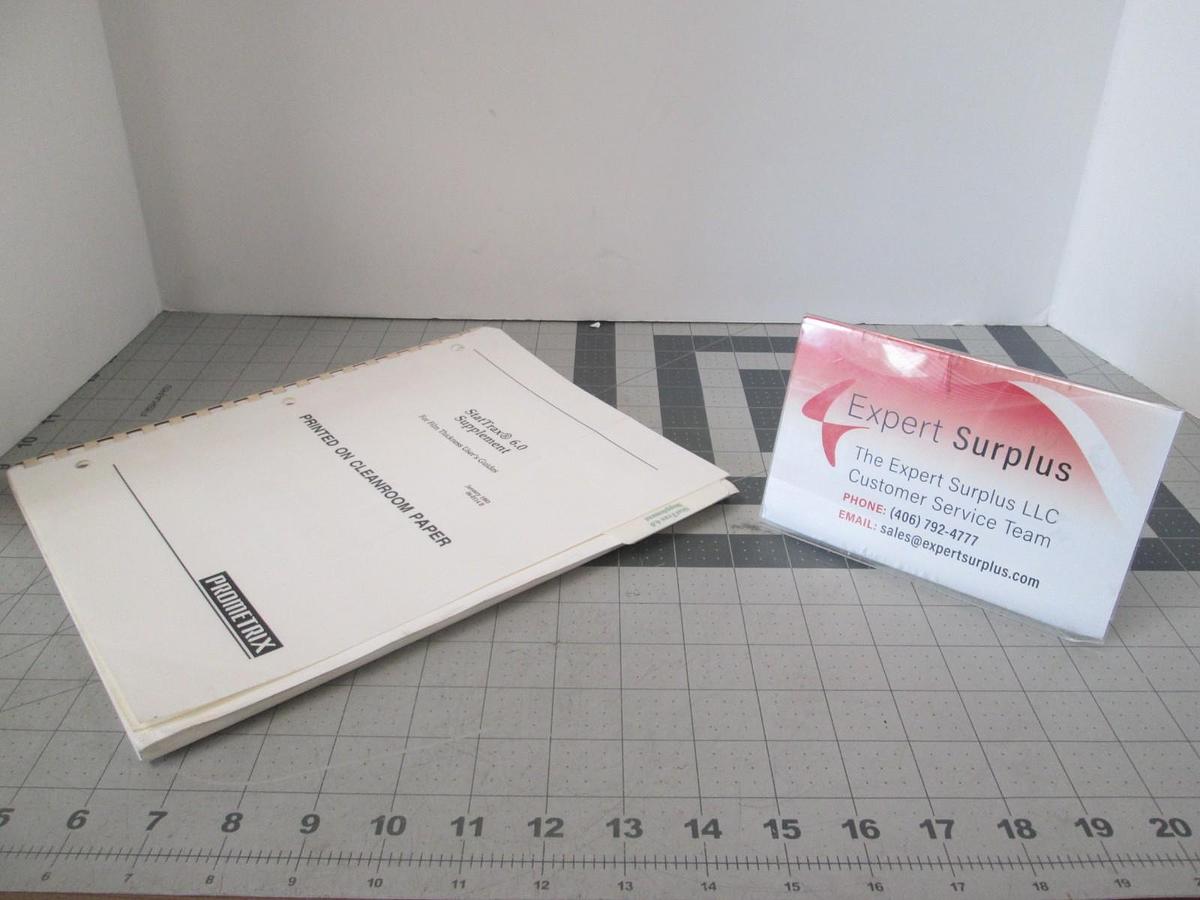Used Tencor, Prometrix, StatTrax 6.0, Supplement for Film Thickness User Guide, Used