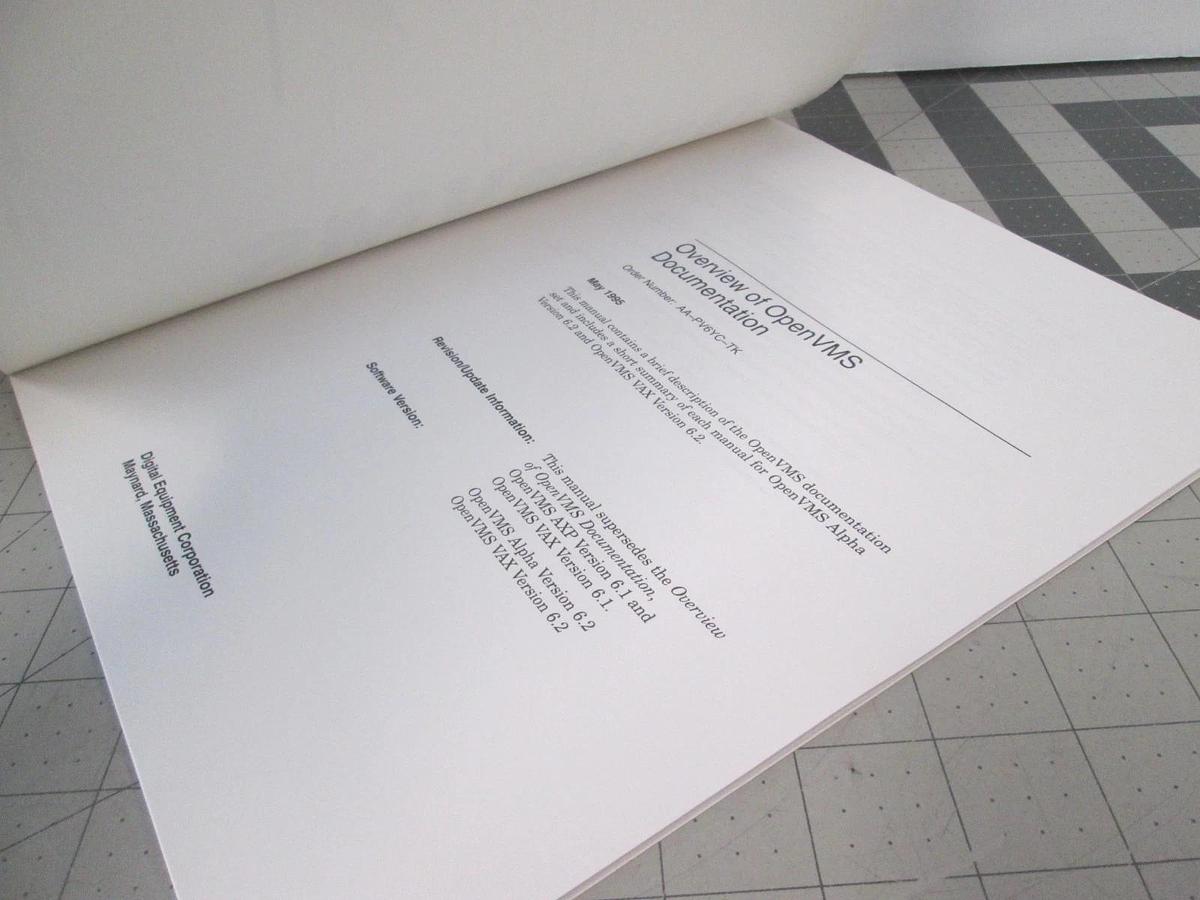 Used Digital, Overview of OpenVMS Documentation, Used